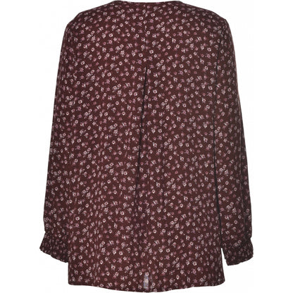 Gozzip Woman Bertha Shirt Blouse Shirt Blouse Bordeaux Printed