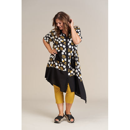Gozzip Woman Ella Shirt Dress Shirt Dress Black big dots
