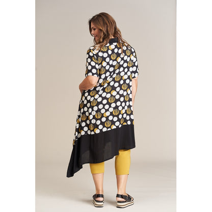Gozzip Woman Ella Shirt Dress Shirt Dress Black big dots