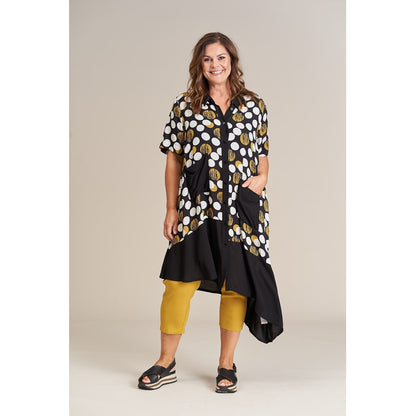 Gozzip Woman Ella Shirt Dress Shirt Dress Black big dots