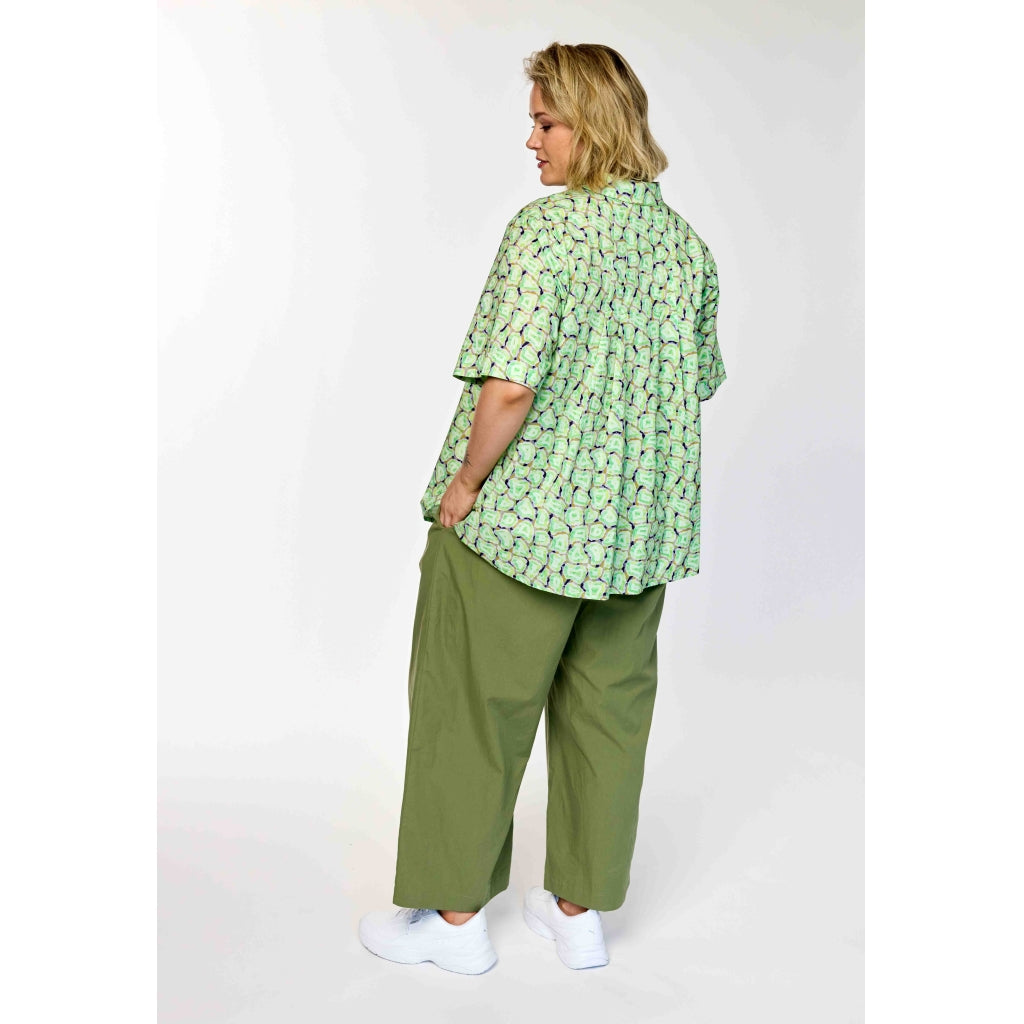 Gozzip Woman GAgaton Blouse Blouse Green Print