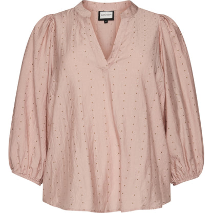 Gozzip Woman GAmaris Blouse Blouse Rose with brown and silver dots