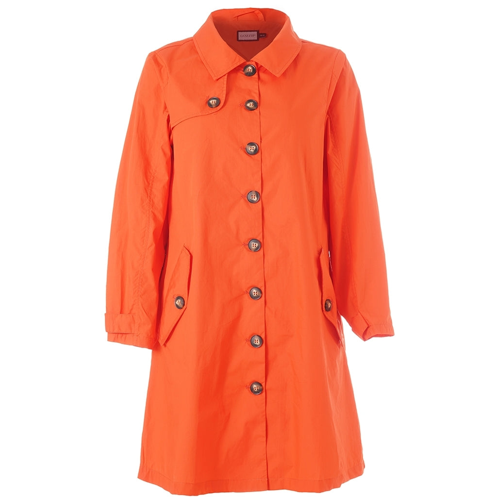 Gozzip Woman GBeatrice Trenchcoat Jacket Orange