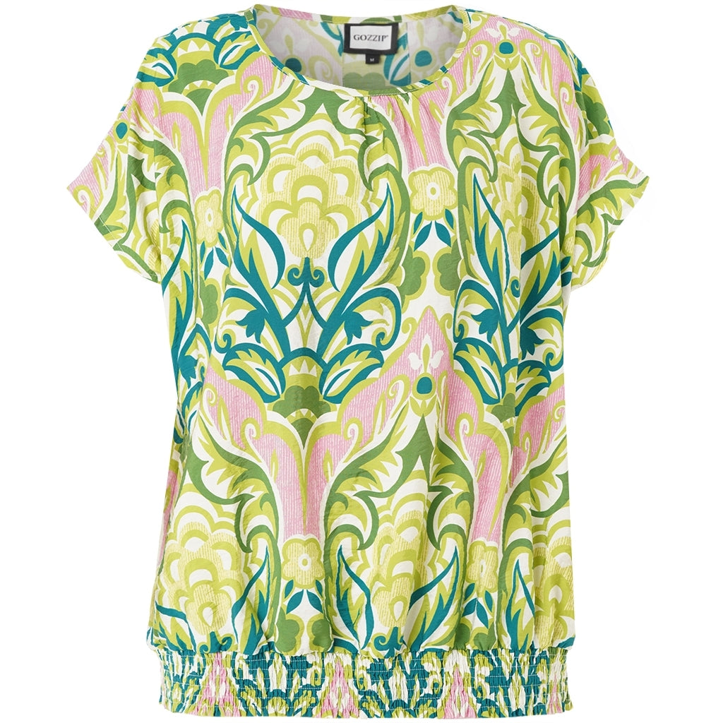 Gozzip Woman GElise Blouse Blouse Green pink mix