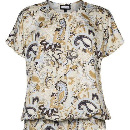 Gozzip Woman GElise Blouse Blouse Sand with blue print