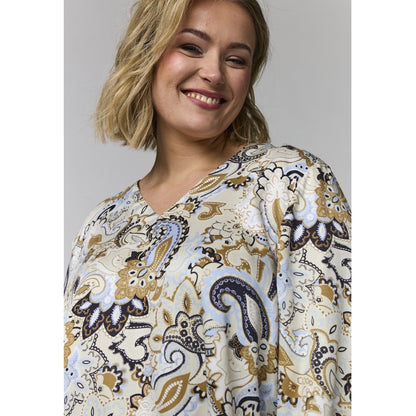 Gozzip Woman GElse-Marie Blouse Blouse Sand with blue print
