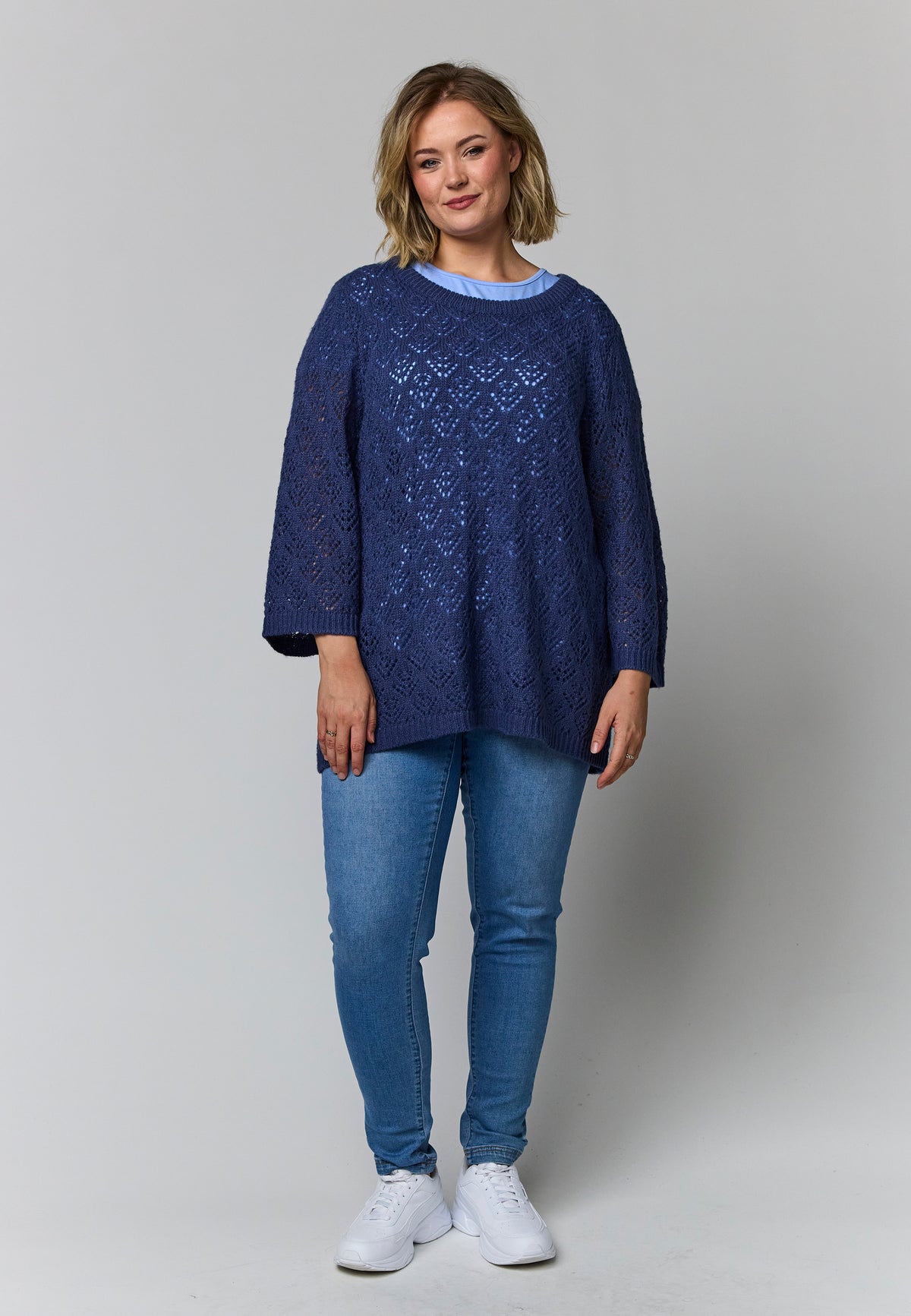 Gozzip Woman GElva knit blouse Blouse Blue