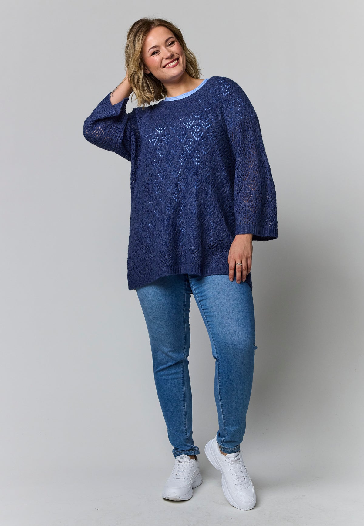 Gozzip Woman GElva knit blouse Blouse Blue