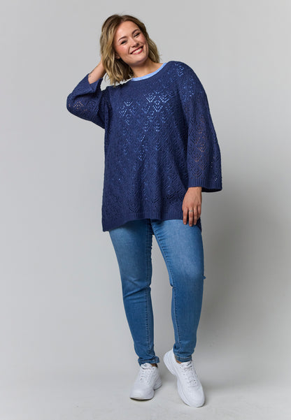 Gozzip Woman GElva knit blouse Blouse Blue