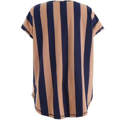 Gozzip Woman GGitte T-shirt striped T-Shirt Navy/Sand stripe