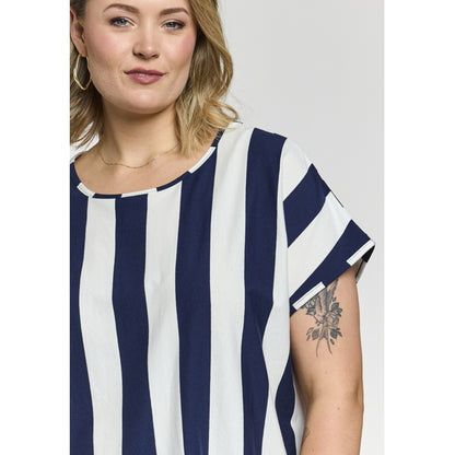 Gozzip Woman GGitte T-shirt striped T-Shirt White/Navy stripe