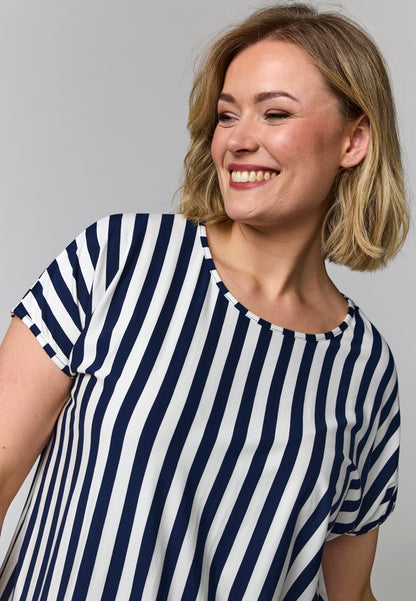 Gozzip Woman GGitte T-shirt striped T-Shirt Blue/Off-White Strip
