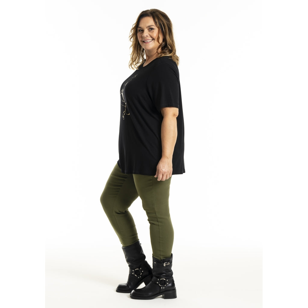 Gozzip Woman GGitte T-shirt with print T-Shirt Black