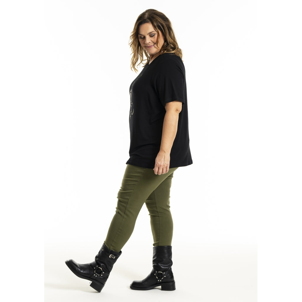 Gozzip Woman GGitte T-shirt with print T-Shirt Black
