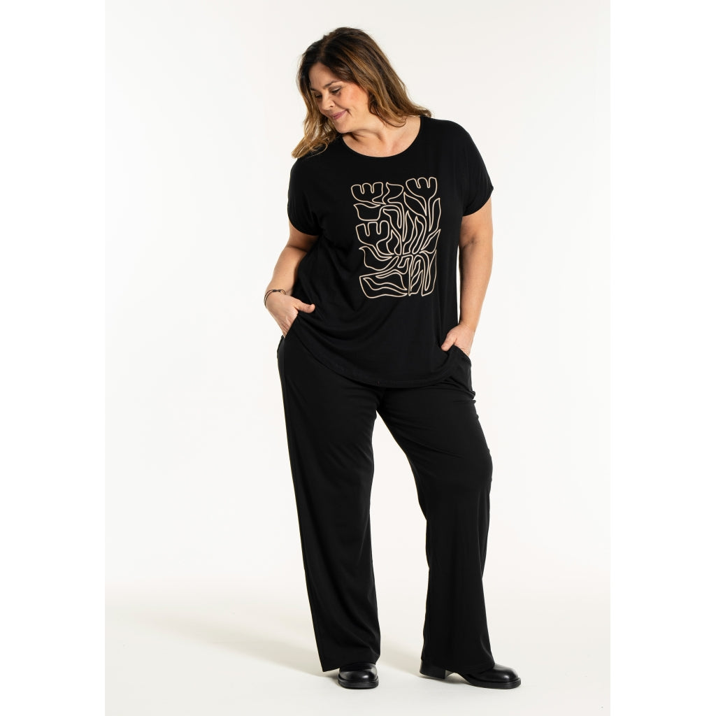Gozzip Woman GGitte T-shirt with print T-Shirt Black