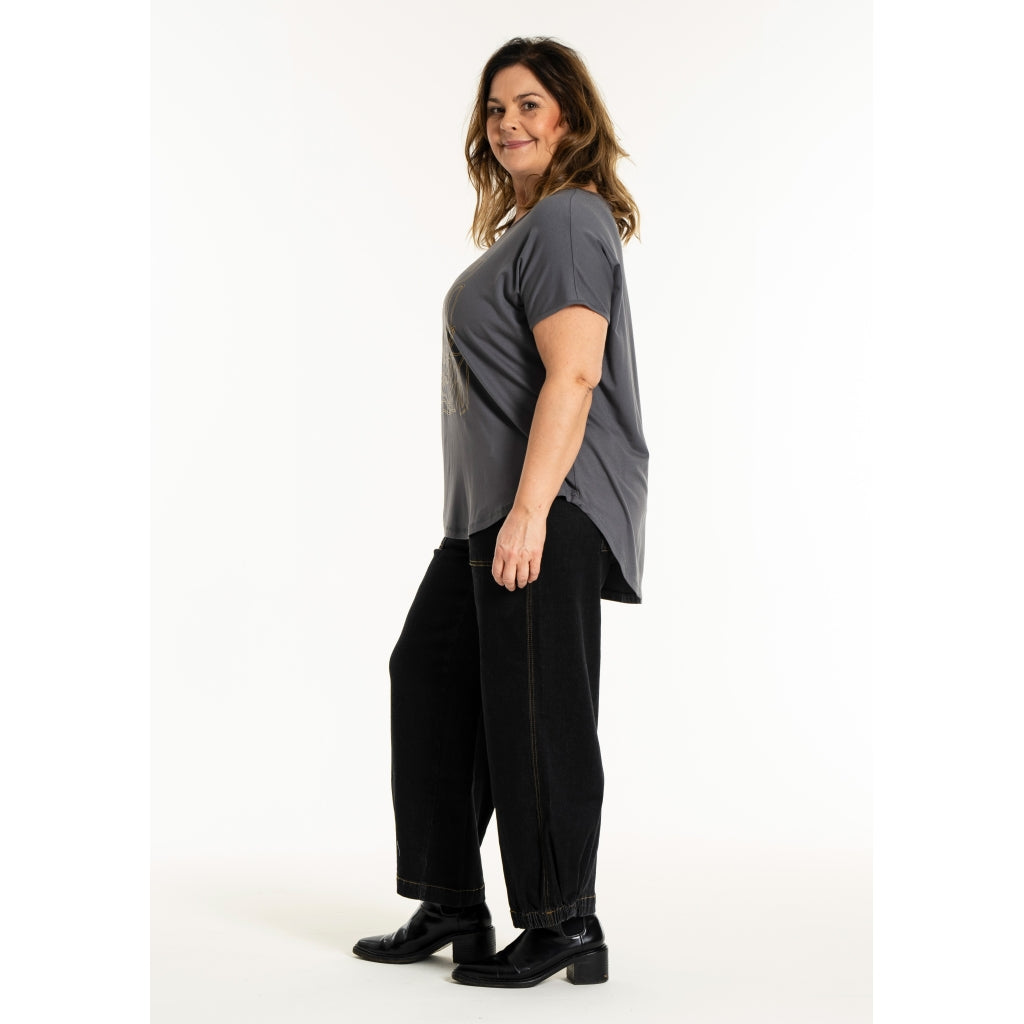 Gozzip Woman GGitte T-shirt with print T-Shirt Charcoal