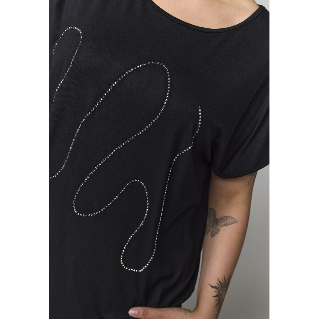 Gozzip Woman GGitte T-shirt with print T-Shirt Black