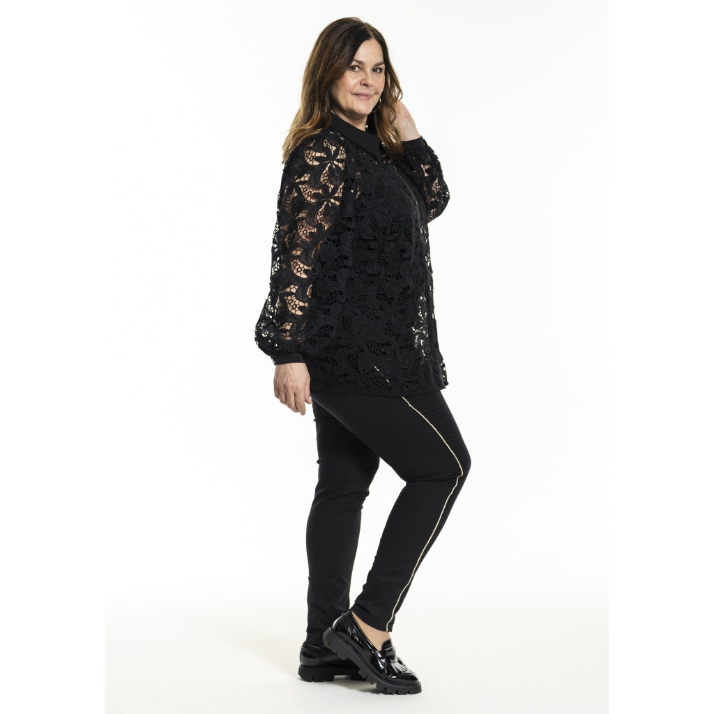 Gozzip Woman GHeika Leggings with piping Leggings Black