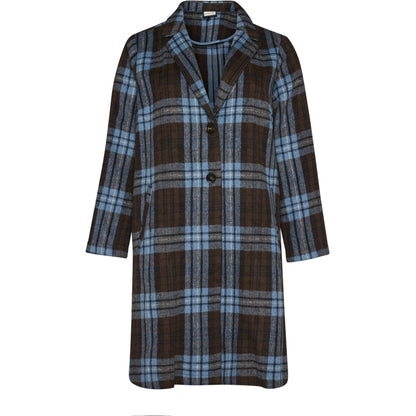 Gozzip Woman GHuld Coat Coat Blue brown checks