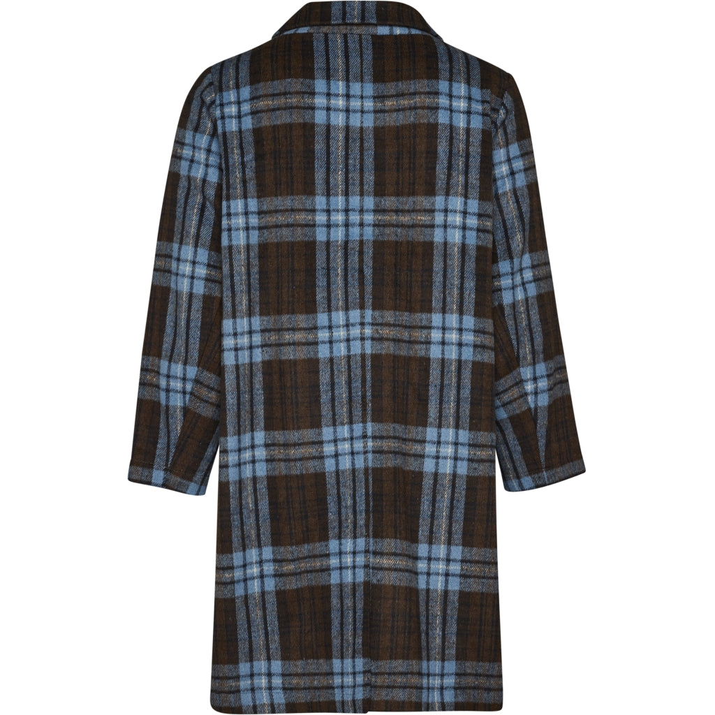 Gozzip Woman GHuld Coat Coat Blue brown checks