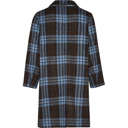 Gozzip Woman GHuld Coat Coat Blue brown checks