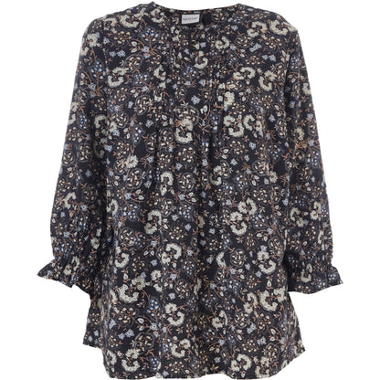 Gozzip Woman GIben Blouse Blouse Black Print