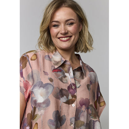 Gozzip Woman GKaisa Blouse Blouse Dusty rose with large flowers