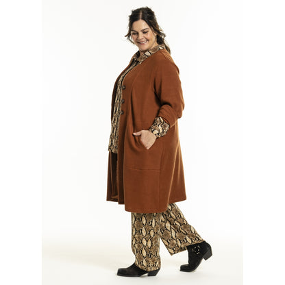 Gozzip Woman GMargrethe Loose Pants Loose Pant Snake Print Brown