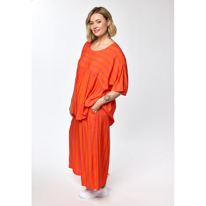 Gozzip Woman GMillie Wide Pants Pants Pink-orange stripe