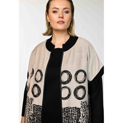 Gozzip Woman GNynne Waistcoat Waistcoat Sand/Black printed