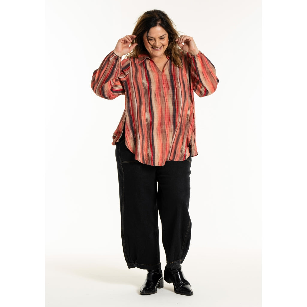 Gozzip Woman GSophia Shirt Blouse Shirt Blouse Red Striped