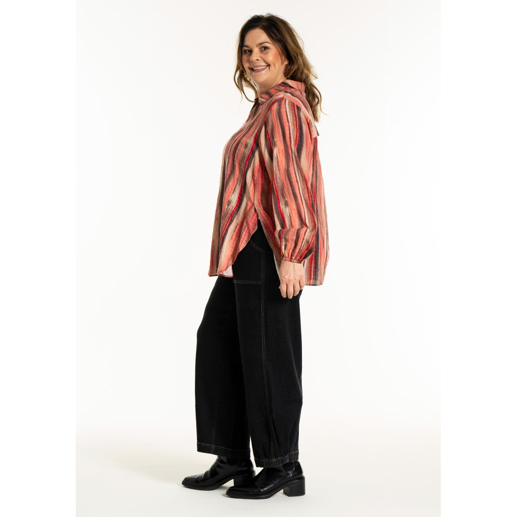 Gozzip Woman GSophia Shirt Blouse Shirt Blouse Red Striped