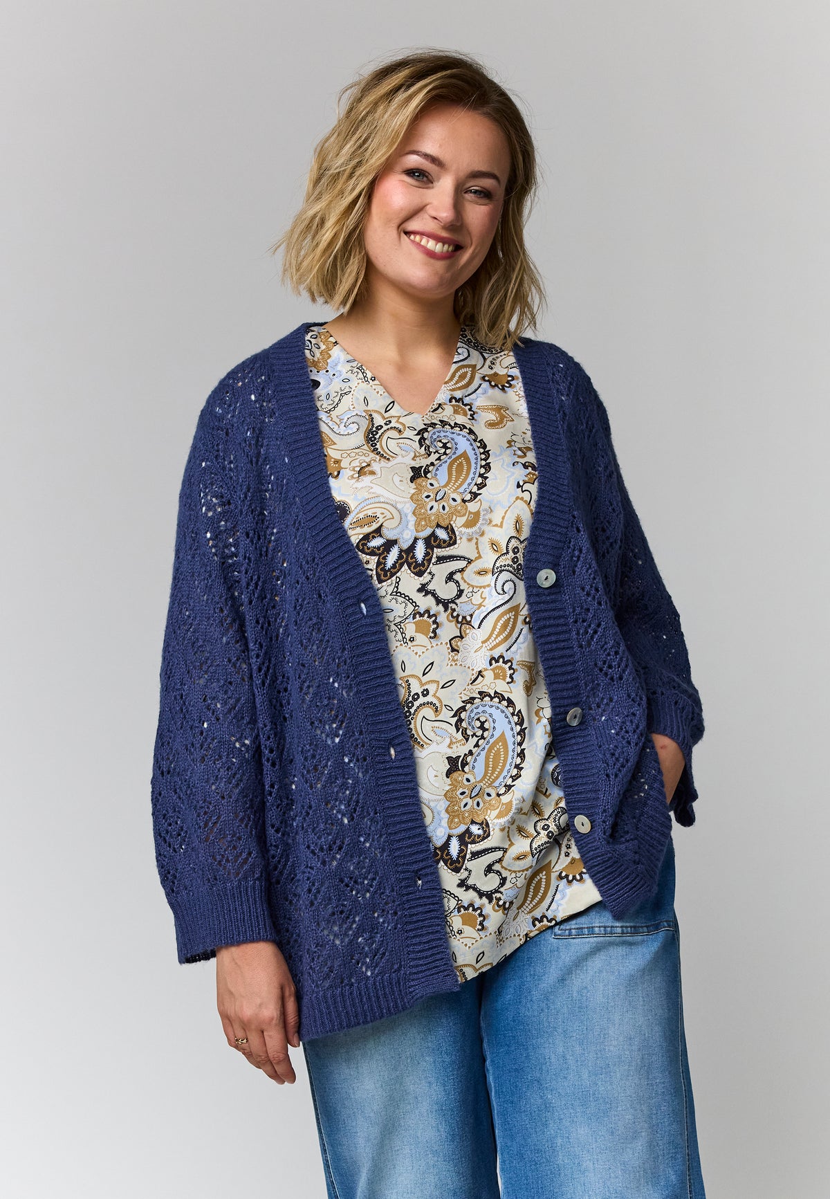 Gozzip Woman GVilda knit cardigan Cardigan Blue