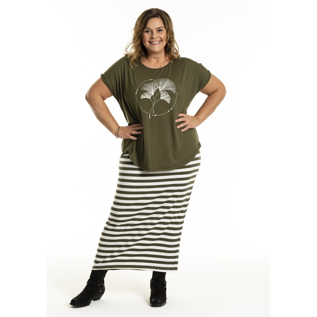 Gozzip Woman Gitte T-shirt with print T-Shirt Olive