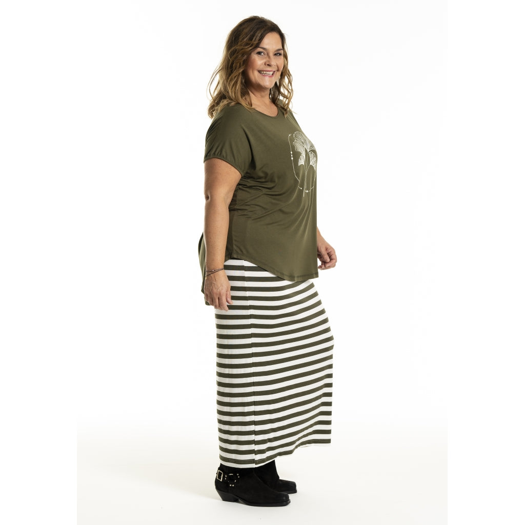 Gozzip Woman Gitte T-shirt with print T-Shirt Olive