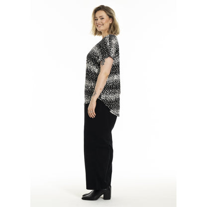 Gozzip Woman Gitte T-shirt with print T-Shirt Black/White