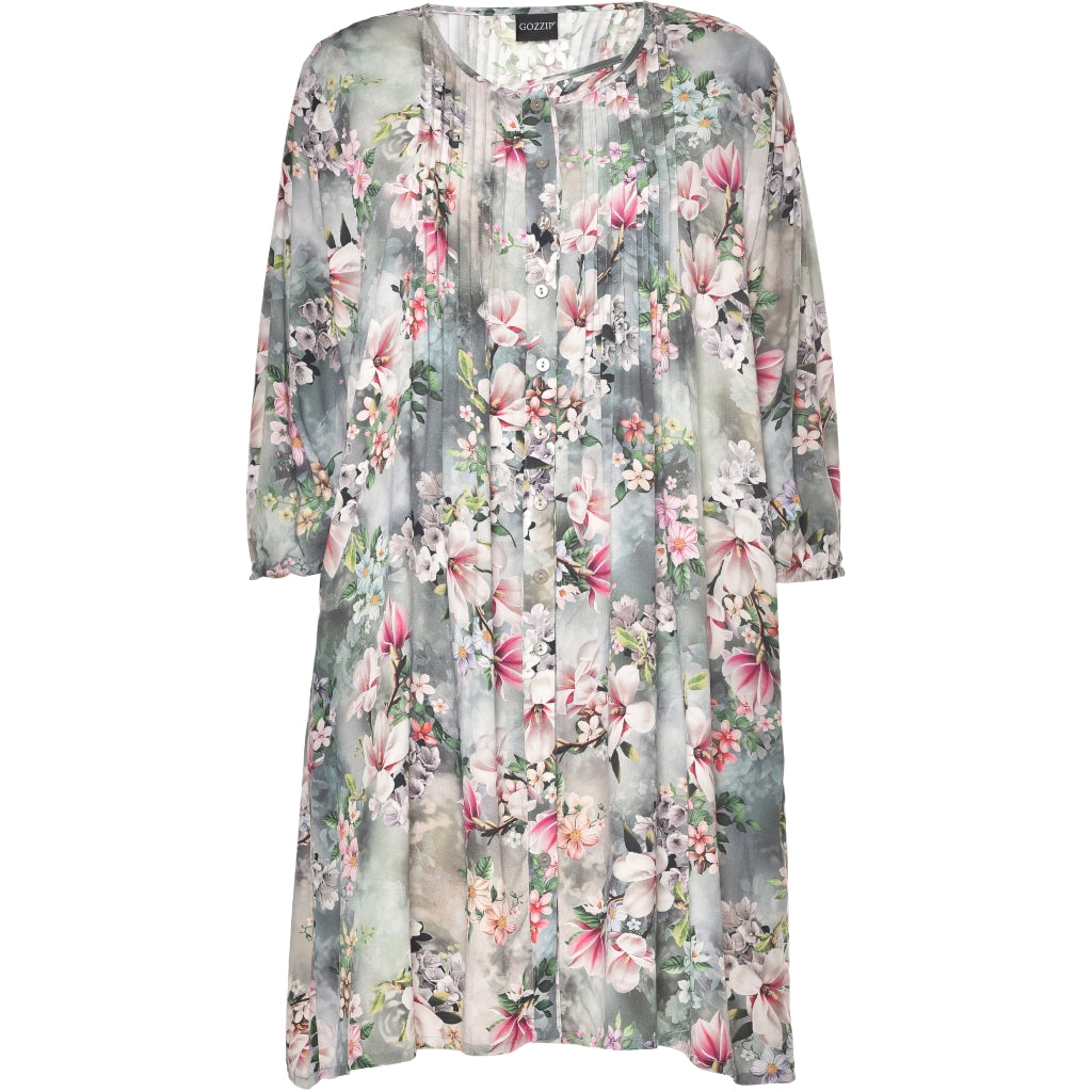 Gozzip Woman Johanne Shirt Tunic Shirt Tunic Dusty Green print