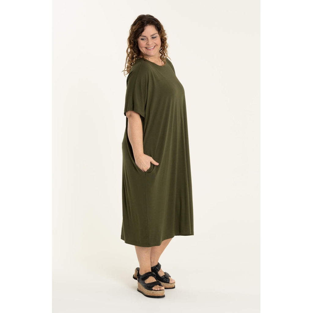 Gozzip Woman Pil Oversize Dress Oversize Dress Army Green