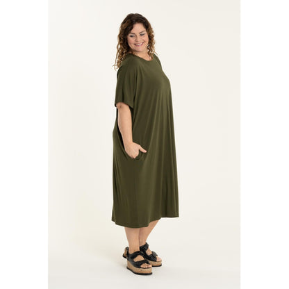 Gozzip Woman Pil Oversize Dress Oversize Dress Army Green